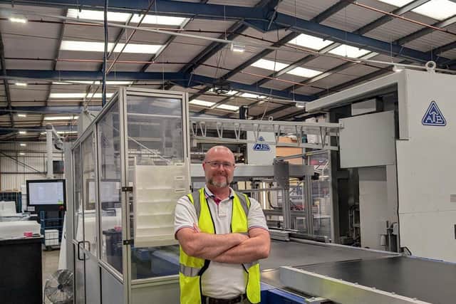 David Prew at Suttons Performance Packaging manufacturing site