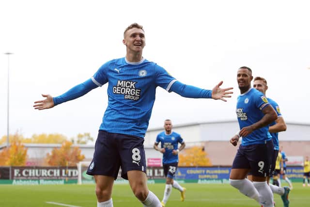 Jack Taylor should return to the Posh starting line-up for the FA Cup trip to Shrewsbury Town on Saturday. Photo: Joe Dent/theposh.com.