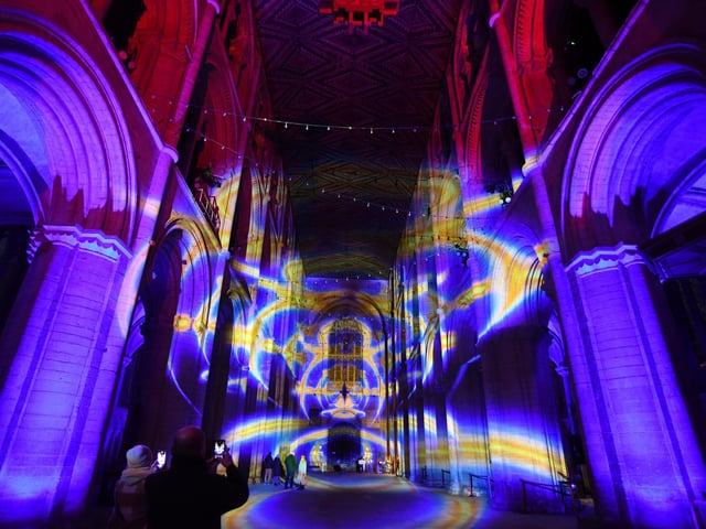 Luxmuralis 2023 at Peterborough Cathedral
