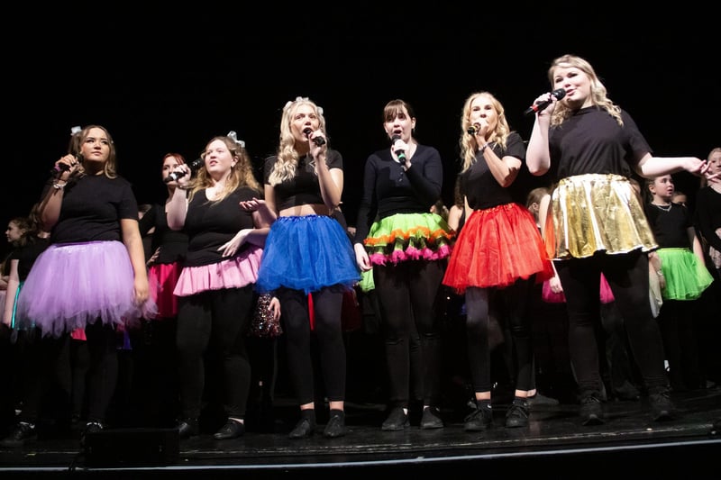 Rising Stars Musical Theatre Group on stage at the New Theatre performing Showstoppers