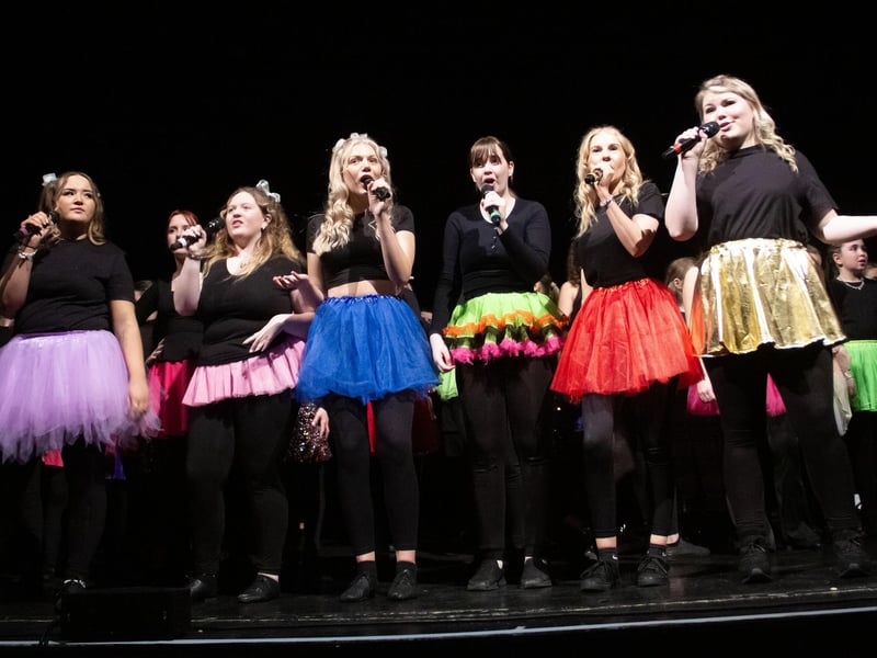 Rising Stars Musical Theatre Group on stage at the New Theatre performing Showstoppers