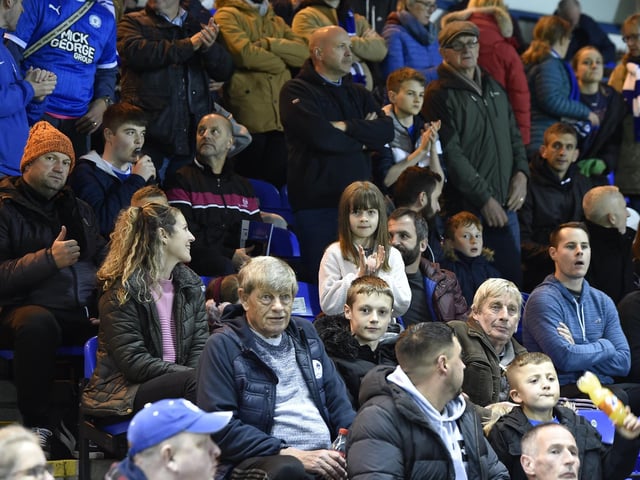 Peterborough United fans enjoy last night's win over Accrington Stanley.
