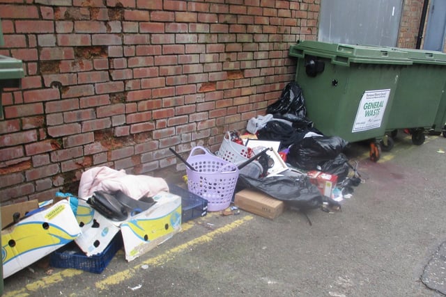 Waste discarded in Wisbech street.