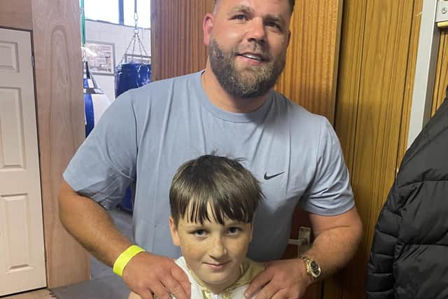 Martin Rocky Owen with Billy Joe Saunders.