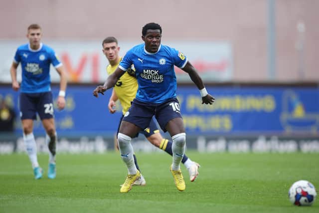 Ephron Mason-Clark of Peterborough United in action against Oxford United. Photo: Joe Dent/theposh.com.