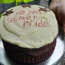 A cake made for Leverington Street Pride’s 10th anniversary celebration in May 2022.