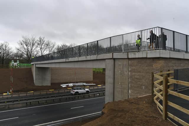 Official opening of the new A47 pedestrian bridge, which links Netherton with South Bretton
