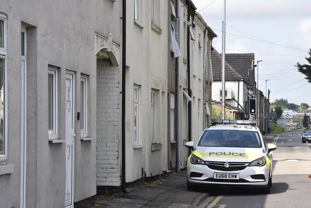Police at the scene following the discovery at Taverners Road
