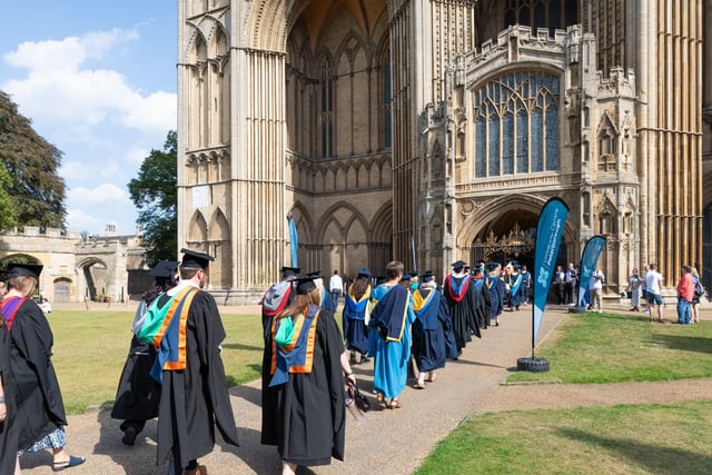 Graduates make their way into Peterborough Cathedral