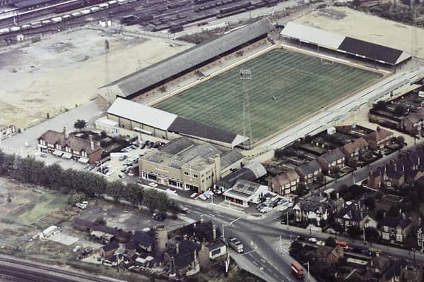 Here's a view of the Peterborough United ground that looks very different now with impressive new stands and the Hawksbill Way development encircling it.