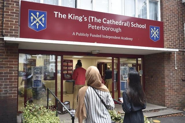 The King's (The Cathedral) School had the highest Progress 8 Score in Peterborough with a 'well above average' rating of 0.73