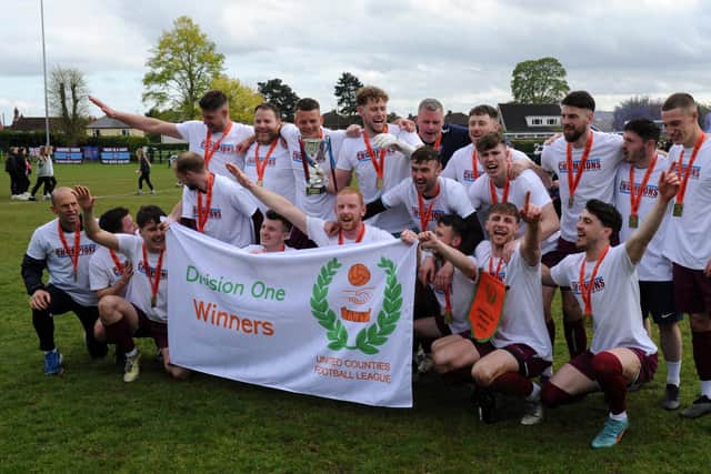 Bourne Town celebrate their UCL Division One title success last season.