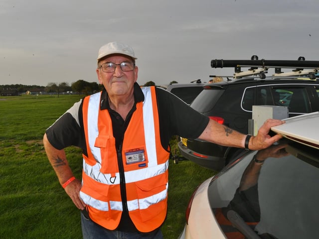 Long serving volunteer Barry Rowley looking after VIP parking