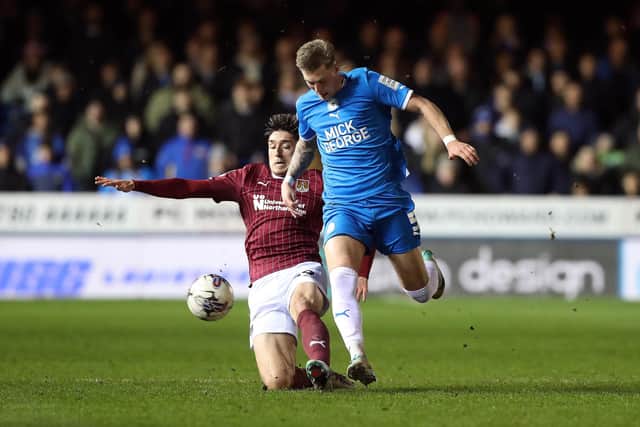 Josh Knight in action for Posh v Northampton. Photo: Joe Dent/theposh.com