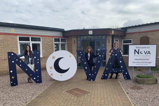 From left, Alma McGonigle, headteacher, Megan Taylor, operations and safeguarding lead and Sally Hudson, deputy headteacher