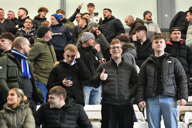 Peterborough United fans enjoy the big win over Northampton Town.