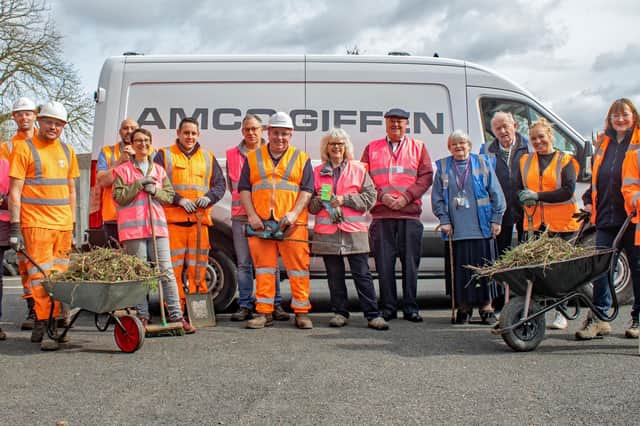 A group of volunteers restored gardens at Stamford railway station - after their gardening efforts were disrupted in 2021.