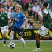 Joe Taylor of Peterborough United in action against Plymouth Argyle - Mandatory by-line: Joe Dent/JMP - 10/08/2022 - FOOTBALL - Home Park - Plymouth, England - Plymouth Argyle v Peterborough United - Carabao Cup