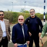 Cllrs Raja Sabeel Ahmed, Wayne Fitzgerald, Lynne Ayres and resident Mohammed Younis.