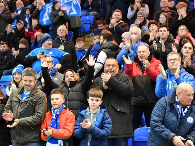 Posh fans at the Port Vale game.