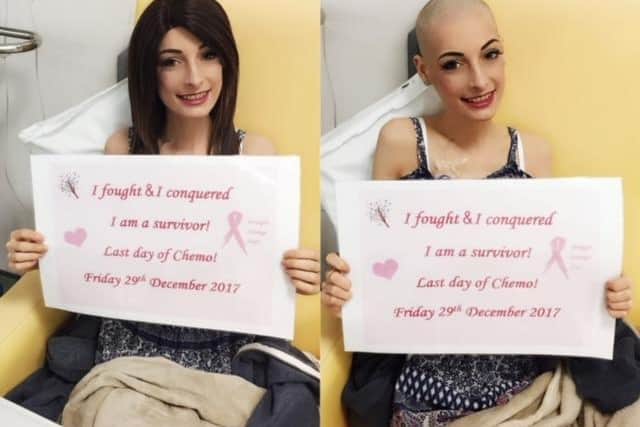 Amberley Kent when she finished her chemotherapy treatment