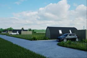 The glamping pods.