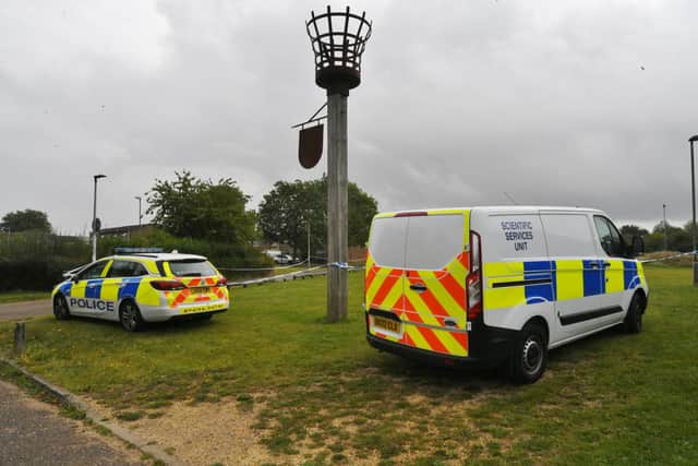 The field near the Charteris Centre at Normanton Road, Welland was taped off by police earlier this week