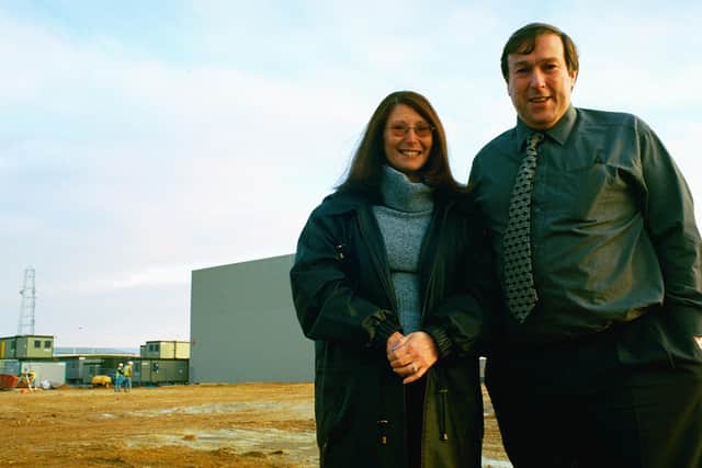 Paul Wright and Val Kaye as they rebuilt Ideal World following a devastating fire in 2001.