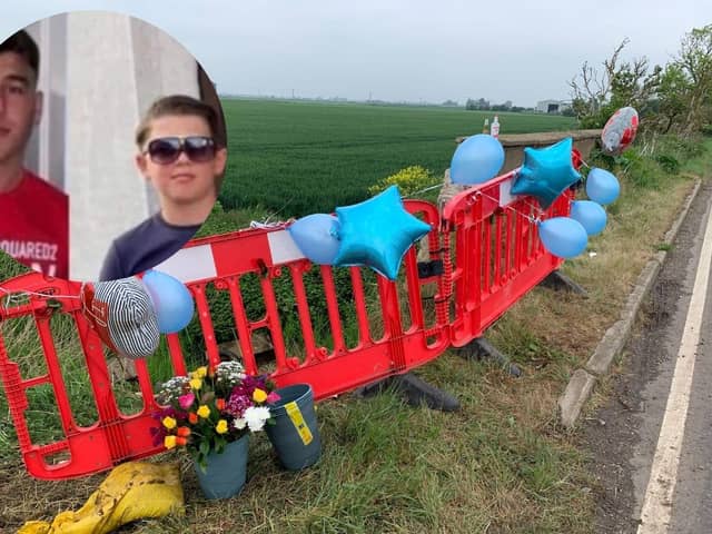 Luke and Lewis (inset) and the scene of the crash. Tributes have been paid to the two young teenagers
