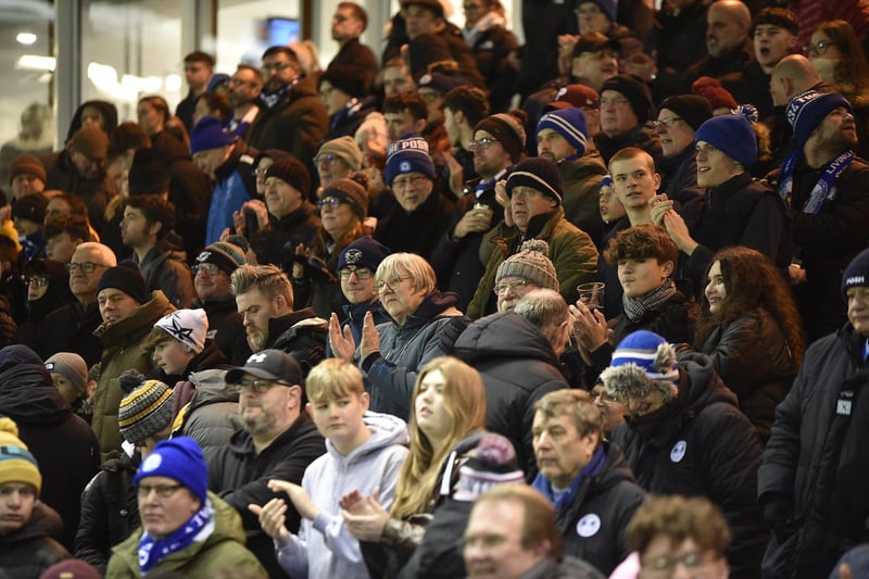 Peterborough United fans during the 2-2 draw with Barnsley.