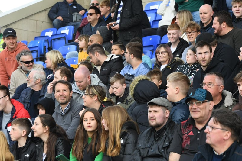 Peterborough United fans during the defeat to Ipswich Town.