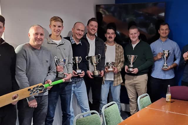 Some of the Castor CC awards winners, from the left Kev Johnson, Ben Adler Simon Brown, Josh Weaver, Bev Stokie, Oliver Calpin and Connor Parnell