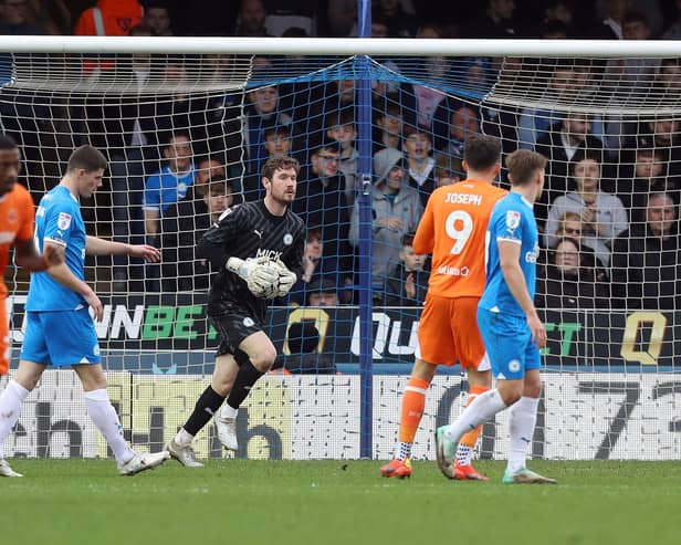 Jed Steer was restored to the Peterborough United goal against Blackpool. Photo: Joe Dent.