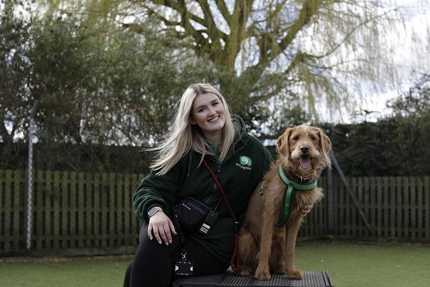 Barley with handler Emilia