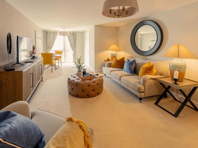 A representation of a typical living space at the development