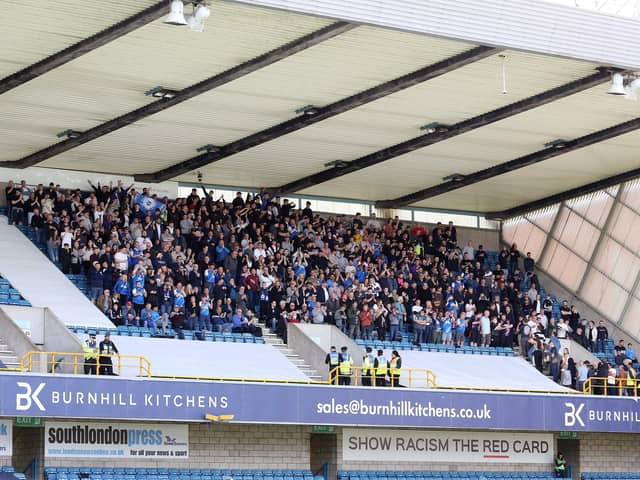 Posh fans at Millwall. Photo: Joe Dent/theposh.com.