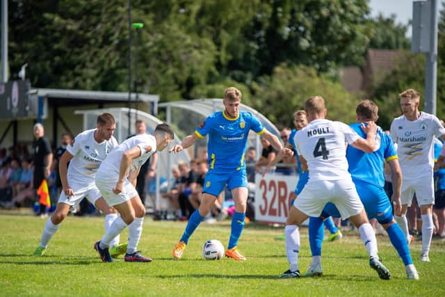 Connor Kennedy in action for Peterborough Sports against Buxton. Photo: James Richardson.