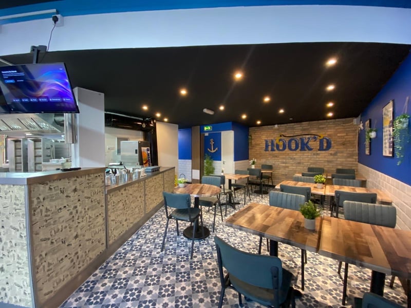 The New Hook'd fish and chips restaurant in Hereward Cross, Peterborough city centre