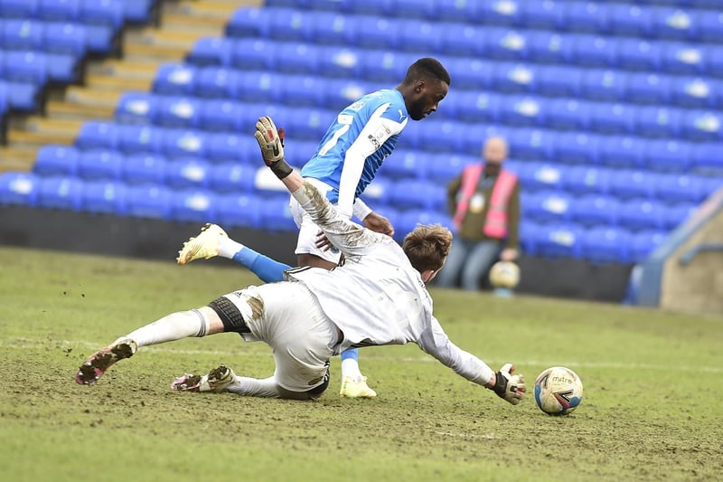 Jonson Clarke-Harris scored twice in the first nine minutes and went on to complete a hat-trick on his way to a second League One Golden Boot. Sammie Szmodics scored twice with Mo Eisa and Idris Kanu also on target in a League One fixture played in March, 2021. Eisa is pictured scoring his goal.
