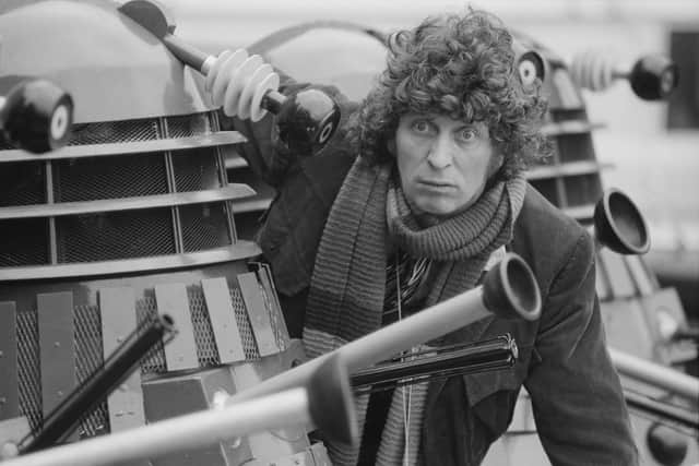 Tom Baker with the Daleks! (Photo by Michael Putland/Getty Images)