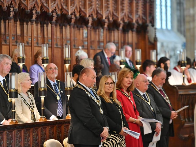 Mayor of Peterborough Marco Cereste was officially invested at a service at Peterborough Cathedral