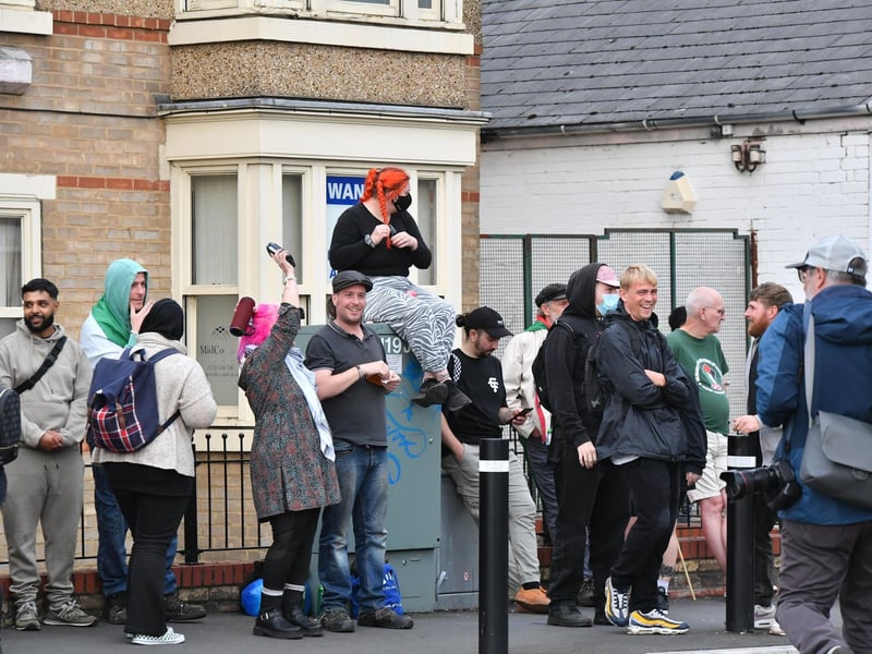 Large crowds were seen in the city.