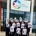 Ormiston Bushfield Academy students thank Circle Select for its generous £1000 donation.