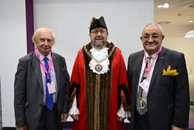 Peterborough City Council Honorary Alderman nominees with Mayor Chris Harper -  Jeremy Roberts (left) and Marco Cereste (right)