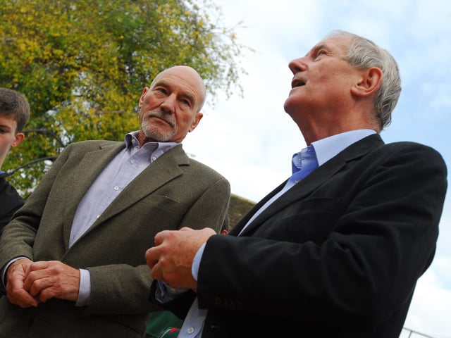 Sir Patrick Stewart and MP Barry Sheerman.