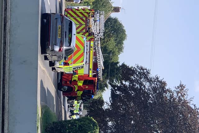 Emergency vehicles at the scene of a collision in Whittlesey