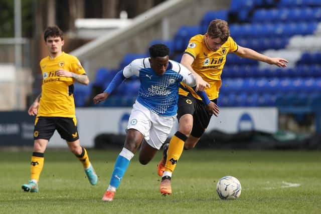 Johnson Gyamfi scored for Posh Under 21s at Wigan. Photo: Joe Dent.