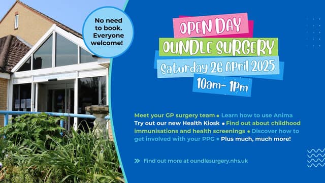 Oundle Surgery Open Day - Saturday 26 April 2025, 10am - 1pm