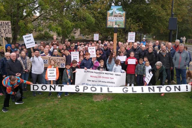 Glinton residents protest against plans for hundreds of homes in village Photo: Bob Randall