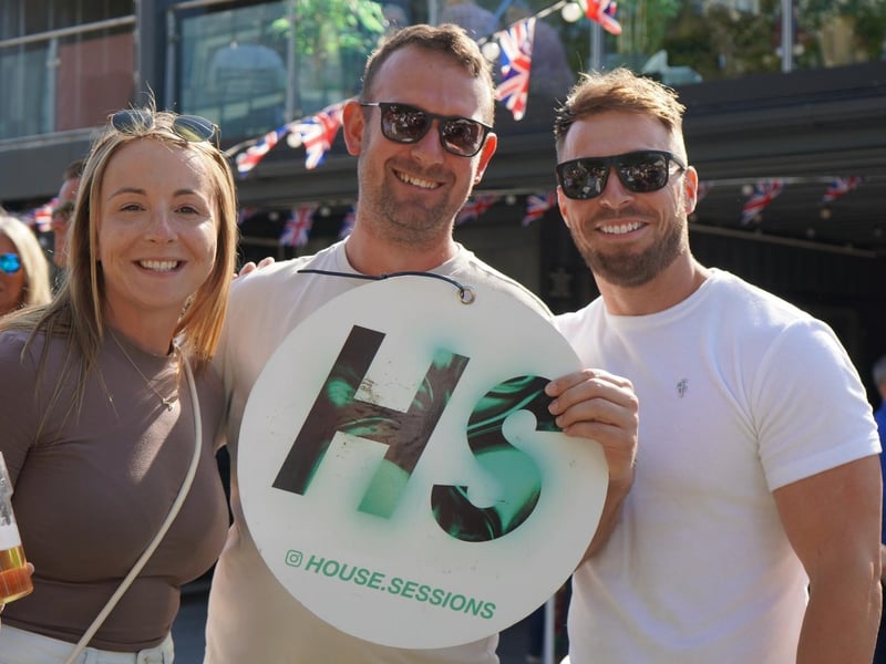 In the beer garden at Charters with House Sessions